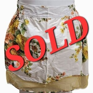 Vintage Reversible Apron Floral Yellow Pocket